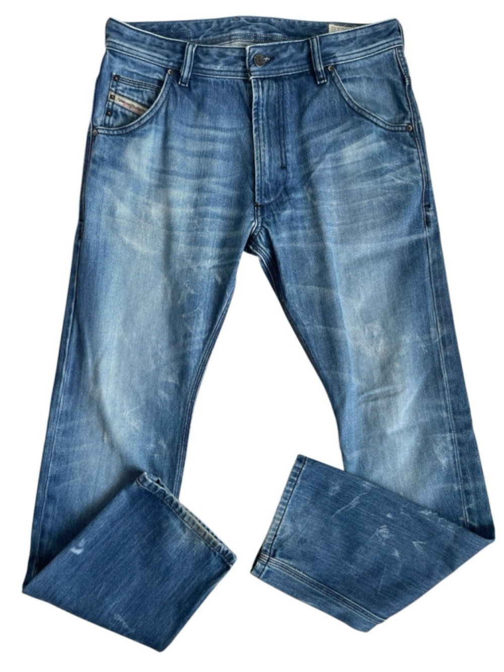 Diesel Krooley Jeans Mens 30X32 Regular Straight Carrot Denim Wash 0074D